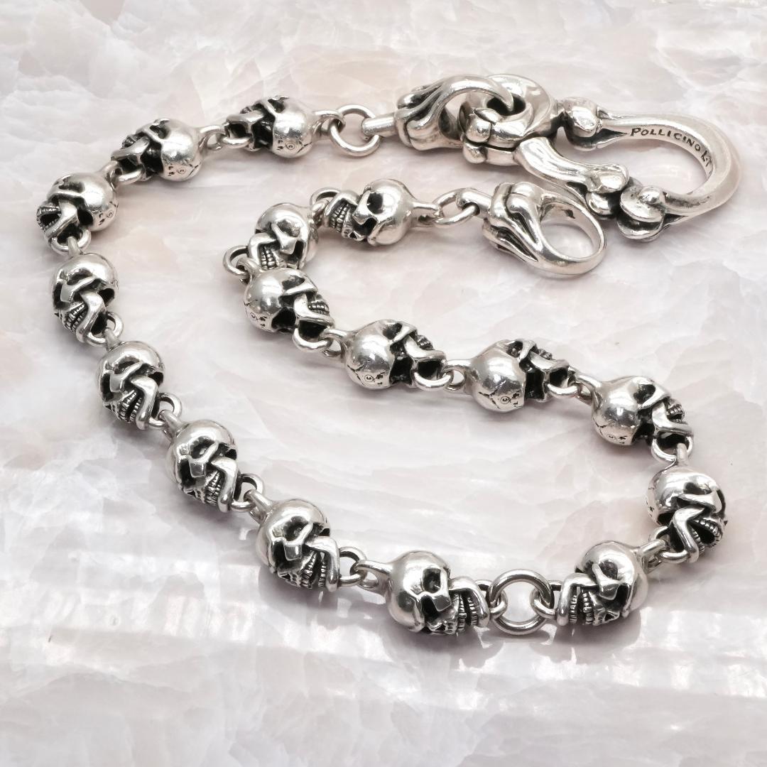 ☆レザーズアンドトレジャーズ☆　生前　希少　ウォレットチェーン　シルバースカル