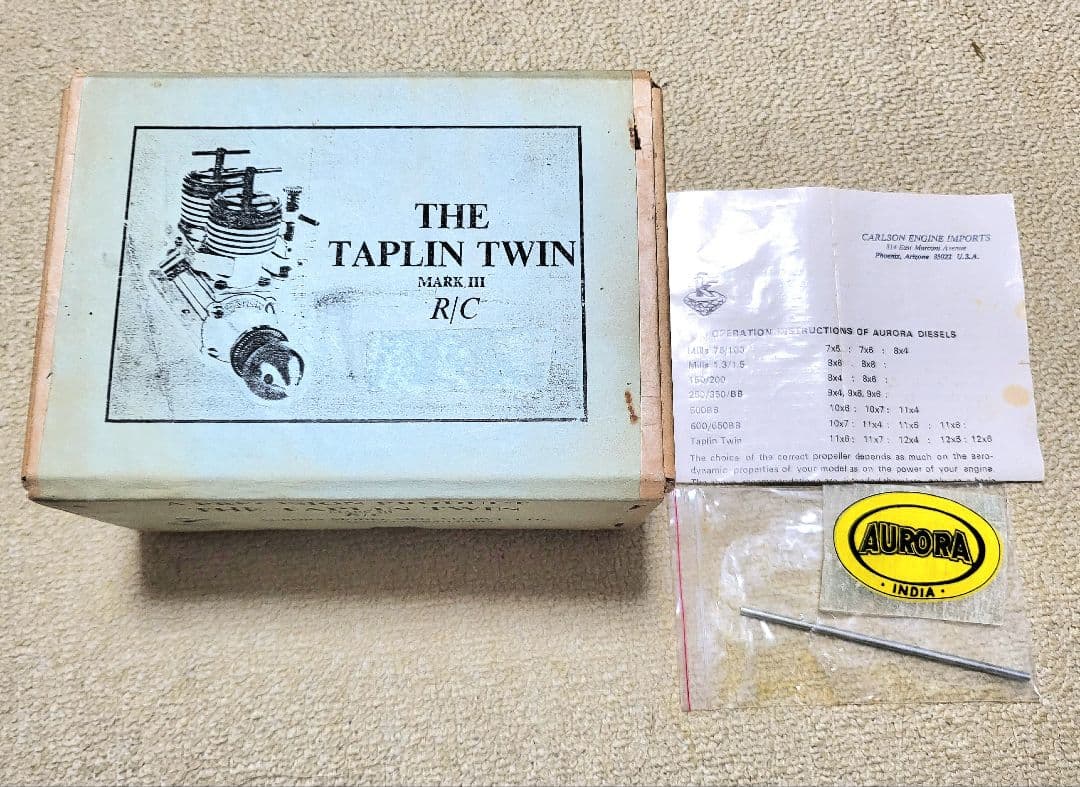 ラジコン飛行機用エンジン AULORA TAPLIN TWIN MARK Ⅲ