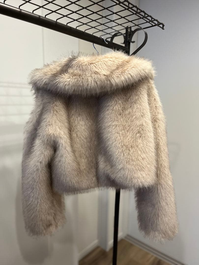 Chico ファーショートコート ベージュ