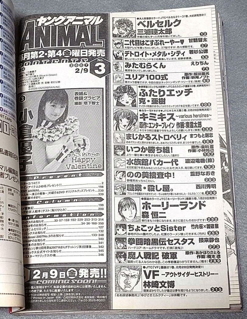 ヤングアニマル2007年3号ベルセルク巻頭カラー第281話掲載/三浦建太郎