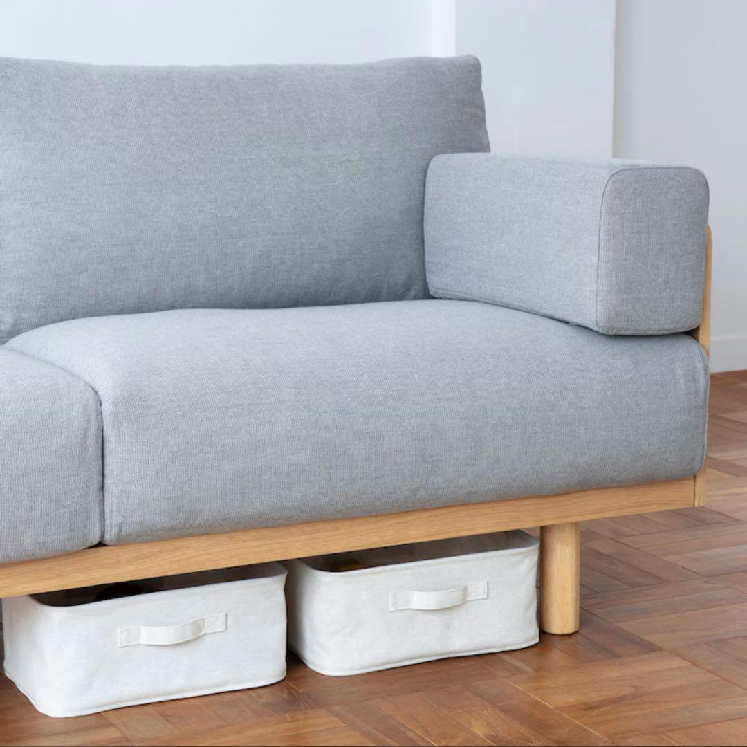 無印良品 廃盤希少品 オーク材突板2.5シーター北欧風ナチュラルソファ