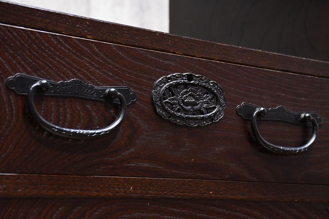 DEK33 青木産業 江戸 小判 ランプチェスト けやき/欅 サイドキャビネット