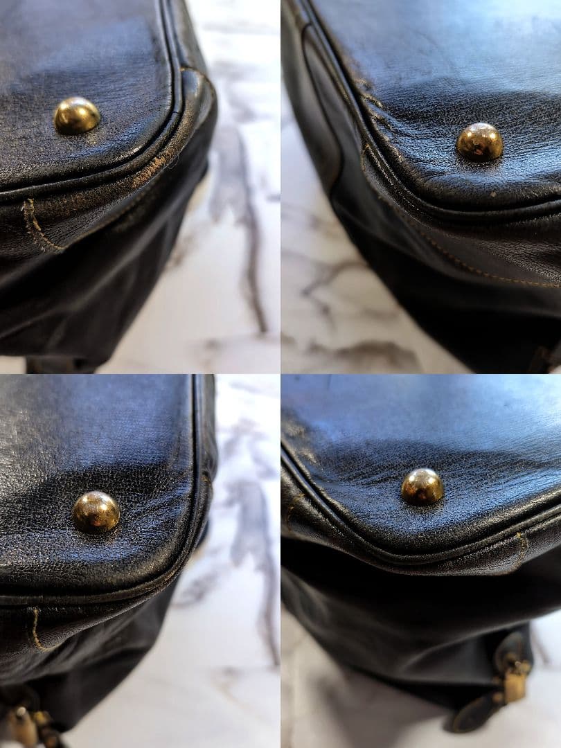 80s COMME des GARCONS ボストンバッグ レザー 黒 川久保玲