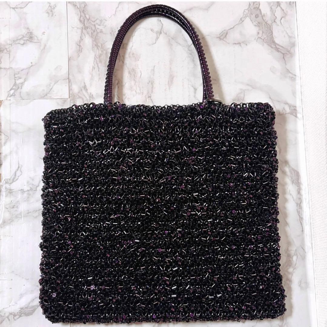 未使用級✨アンテプリマ ワイヤー グリッターバッグ ダークパープル 付属品完備