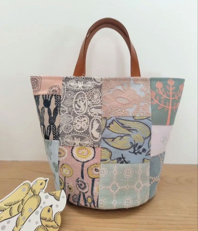 ミナペルホネン　forest tileパッチワークバケツバッグ·*♪