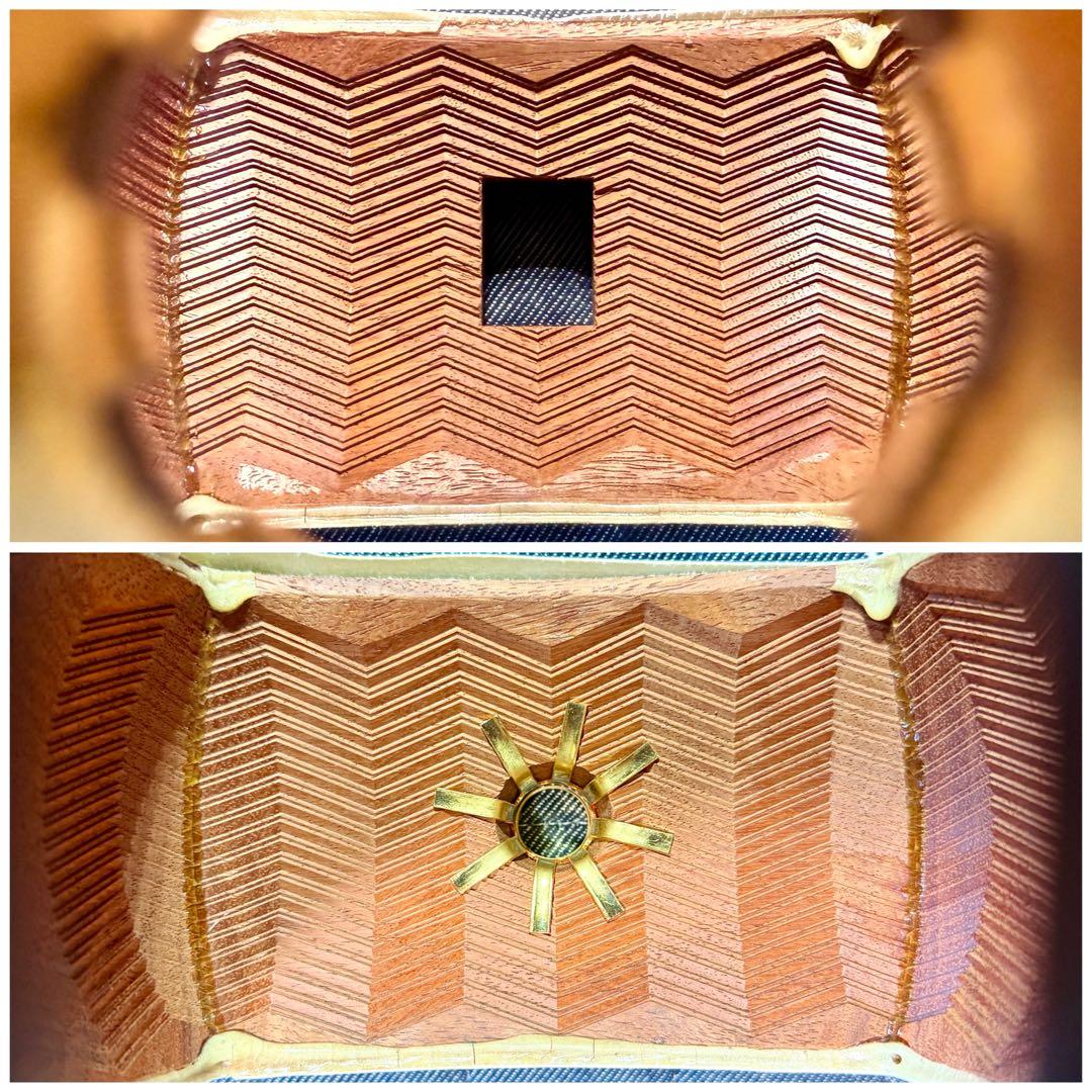 【虎縮杢・極】特上 津軽三味線 子持綾杉 仮継付 本黒檀糸巻 美品 太棹 三味線