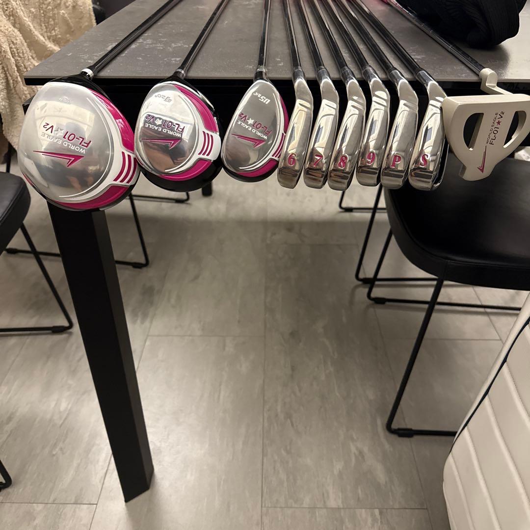 新品ワールドイーグル レディースゴルフクラブセット10本アディダスキャディバック