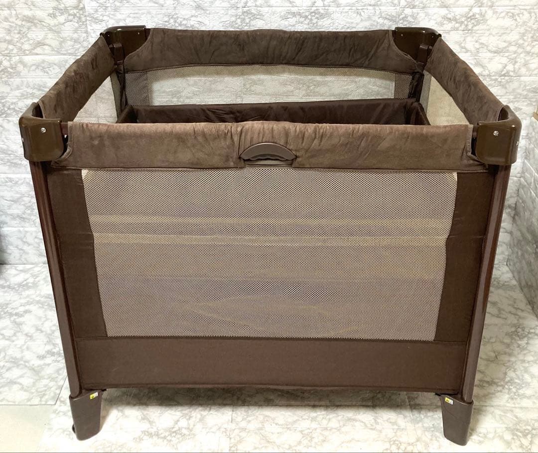 【送料込 美品】Aprica ココネルエアープラス ベビーベッド ブラウン