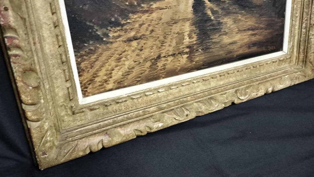 ◇油彩画　K.SATO銘あり　額装