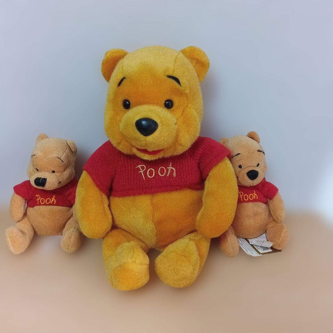 ディズニーストア　くまのプーさん　ぬいぐるみ3点セット　レトロ