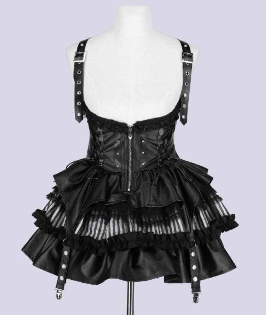 クーザ IMVAL / Lace Frill Leather Dress