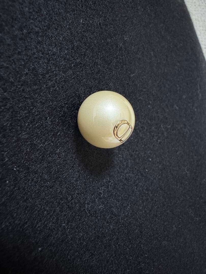 極美品✨ Christian Dior ベレー帽 パール付き ディオール 黒