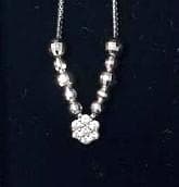 PT900ダイヤモンドネックレス0.17ct 新品仕上げ済 美品アジャスター付き