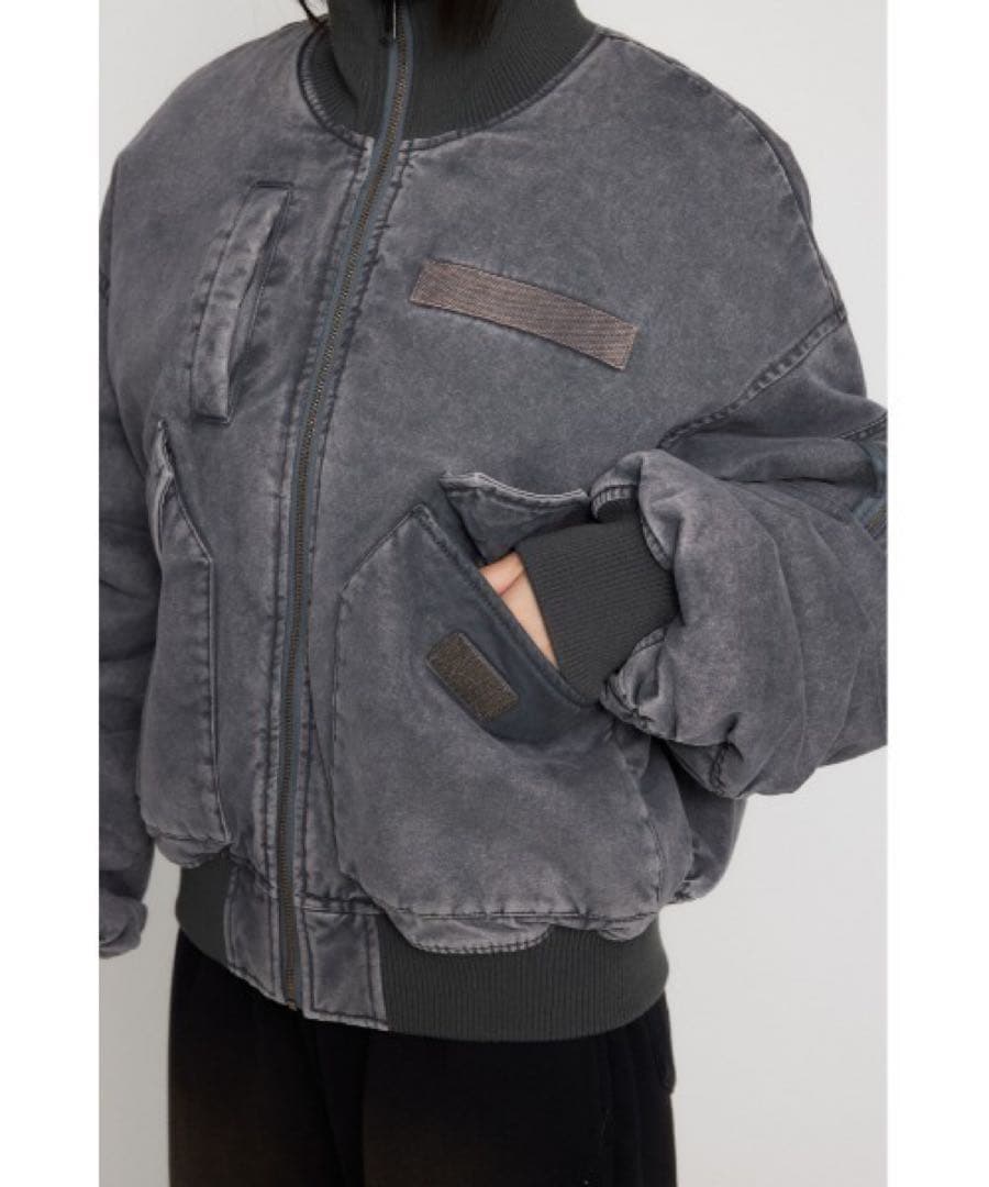 laguagem グレー デニム ボンバージャケット