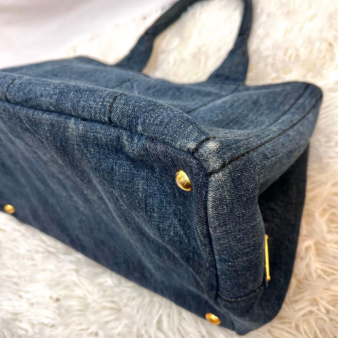 ギャランティカード付き　タグ付き　PRADA カナパ　トートバッグ　デニム
