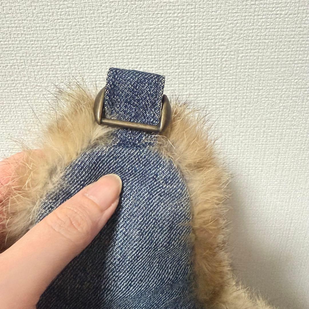 D&G ラビットファー デニム フライトキャップ イヤーフラップ y2k