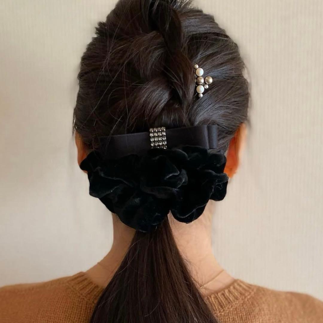 最終価格【美品】acca アッカ リボンバレッタ スワロフスキー