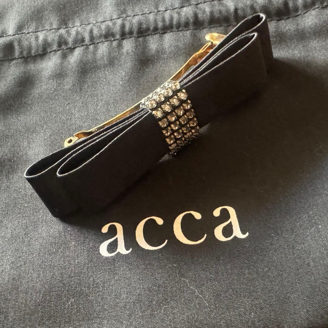 最終価格【美品】acca アッカ リボンバレッタ スワロフスキー