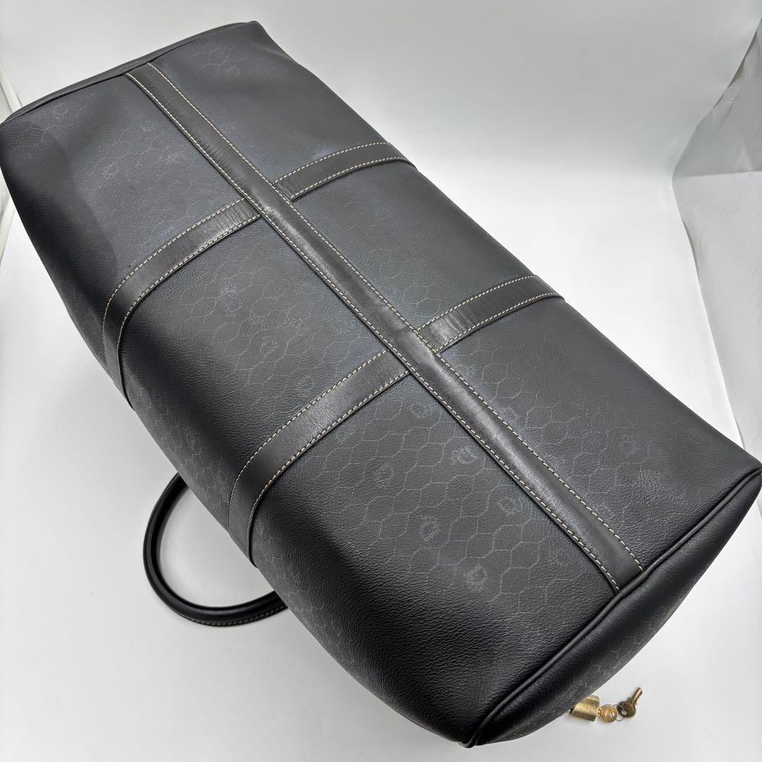 ディオール ハニカム柄 レザー ボストンバッグ ハンドバッグ 旅行かばん グレー