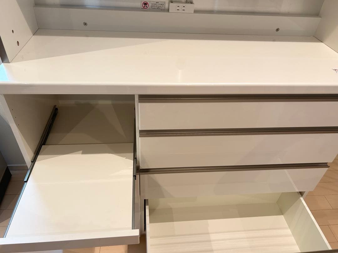 パモウナ　ecas1200rdw パールホワイト食器棚 スライドドア