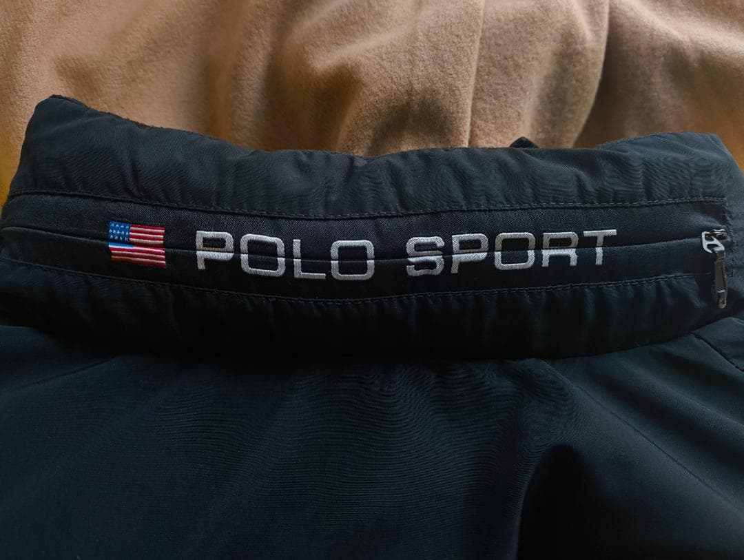 極美品 90s POLO SPORT ポロスポーツ 刺繍ロゴ ダウンJKT 黒