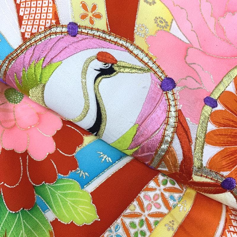 505ax30□お宮参り セミアンティーク 女児 着物 掛け着 長襦袢付□美品