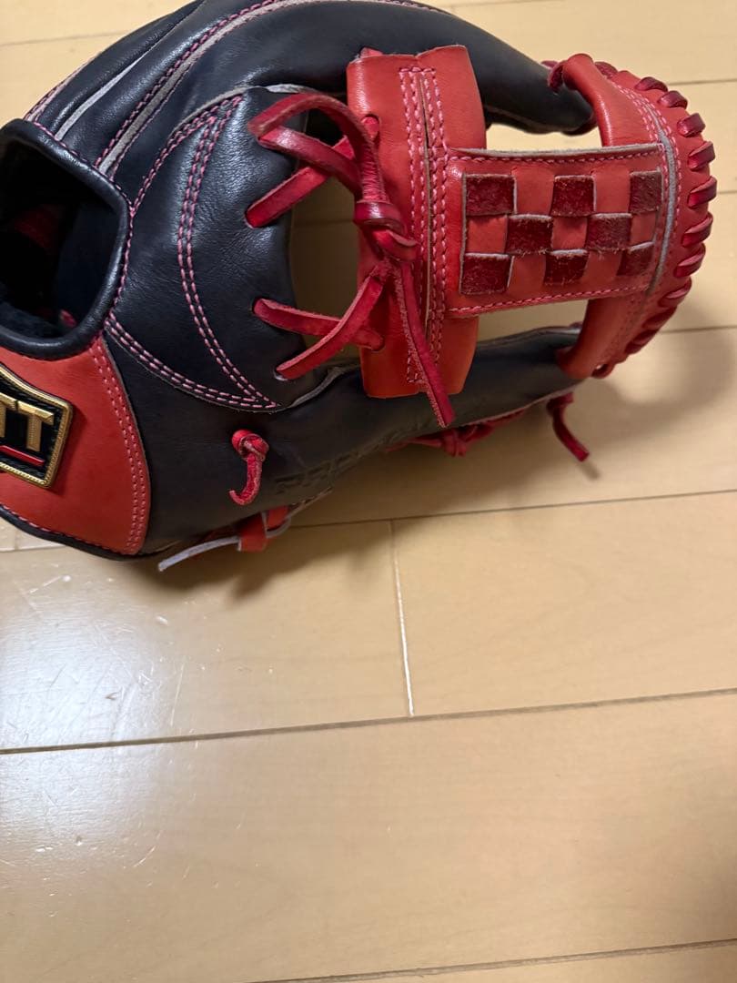 ZETT PROSTATUS 軟式グローブ 黒赤