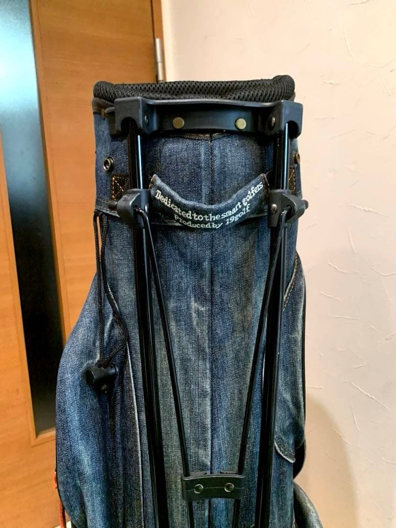 希少　完売　良品　ラヘラゴルフ　デニム　キャディバッグ　スタンド