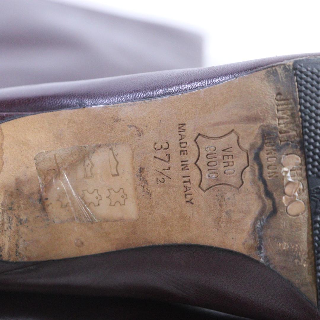 ◆ジミーチュウ　ロングブーツ　レザー　ブラウン　37 1/2 ジップアップ