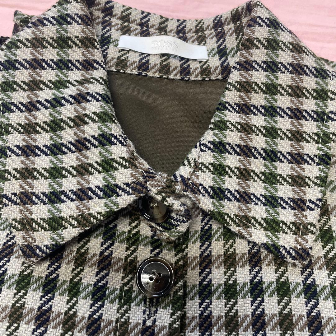 HUGO BOSS 計3点 チェック柄セットアップ、ベージュロングカーディガン