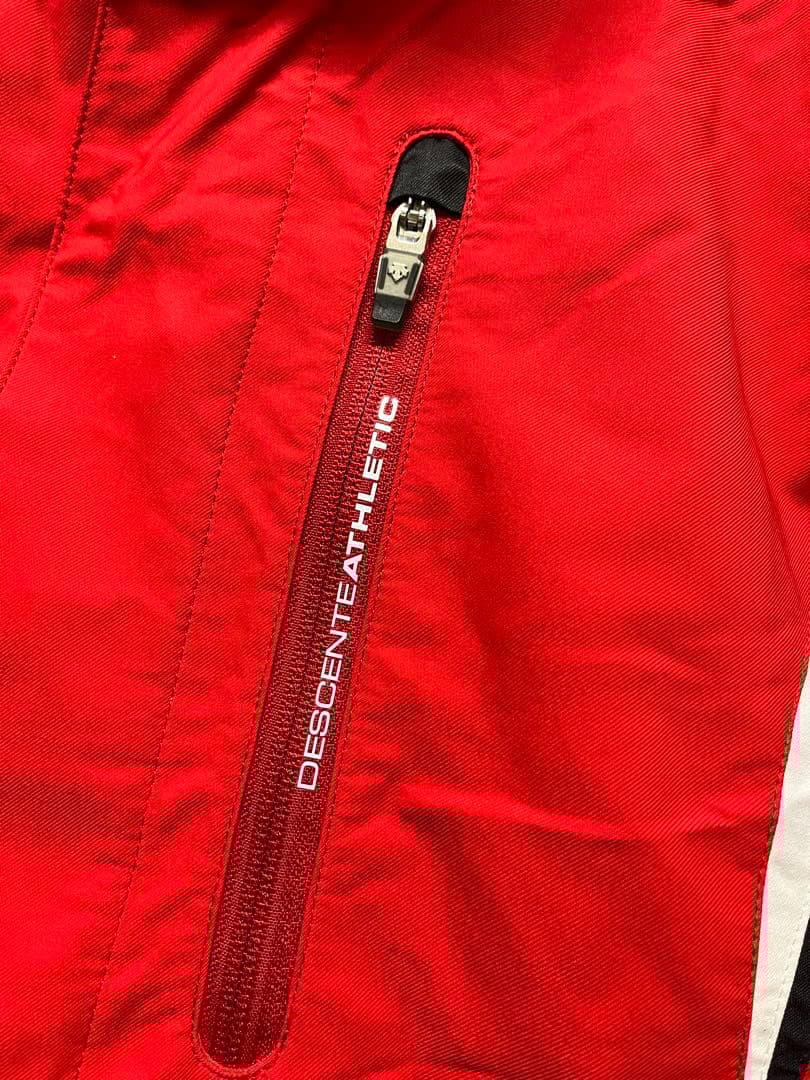 良好 デサント heatnaviメンズ スノボーウエア ジャケット 赤 サイズL