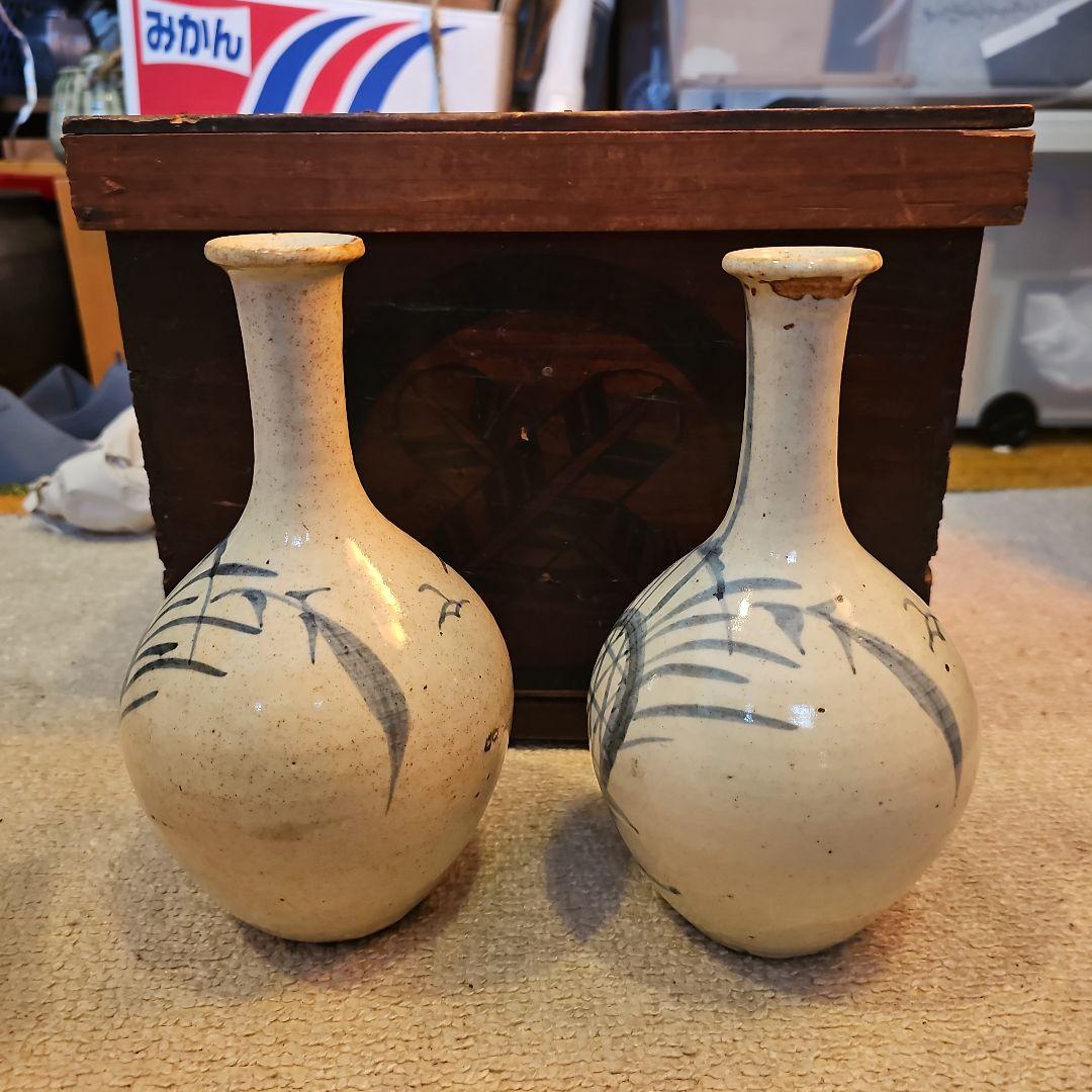 江戸初期から中期 古伊万里徳利(俗称パイナップル絵柄)一対