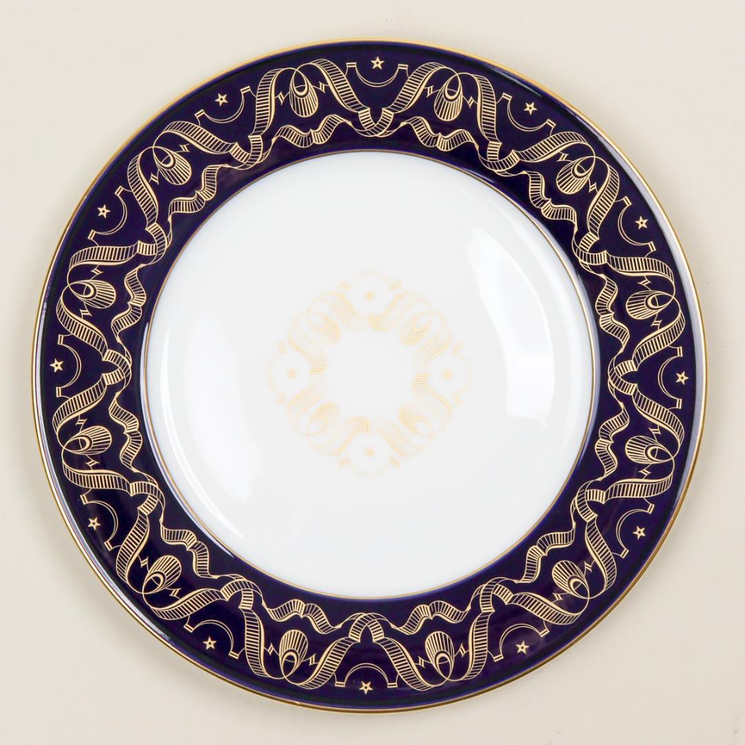 SEVRES セーブルブルー リボンと星 プレート 26cm 箱付