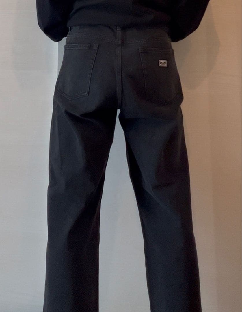 obey プリントブラックデニム