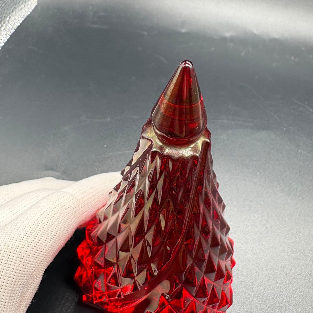 箱付 バカラ クリスマスツリー インテリア クリスタル　レッド　no.166