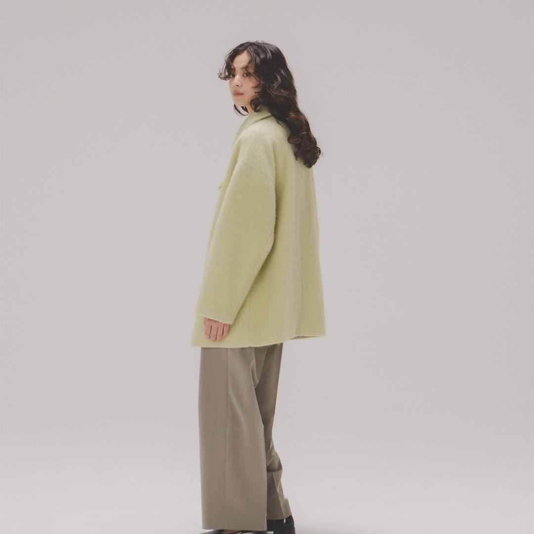 NATURAL BEAUTY BASIC スタンドネックシャギーミディコート S