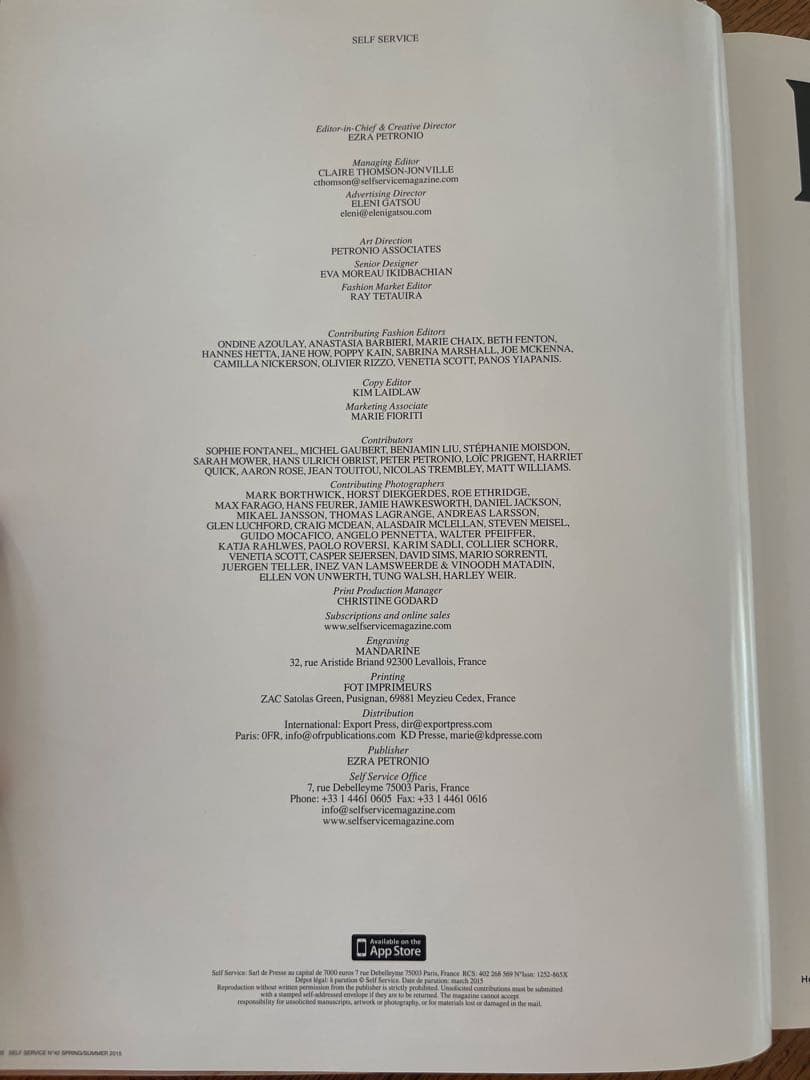 女性情報誌 self service magazine No.42 S/S 2015