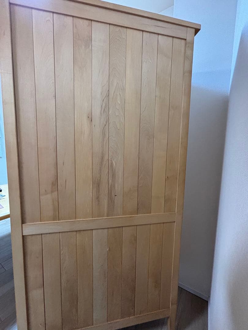 注)お取り置き中です 北の住まい設計社　 メープル木製ガラス扉キャビネット