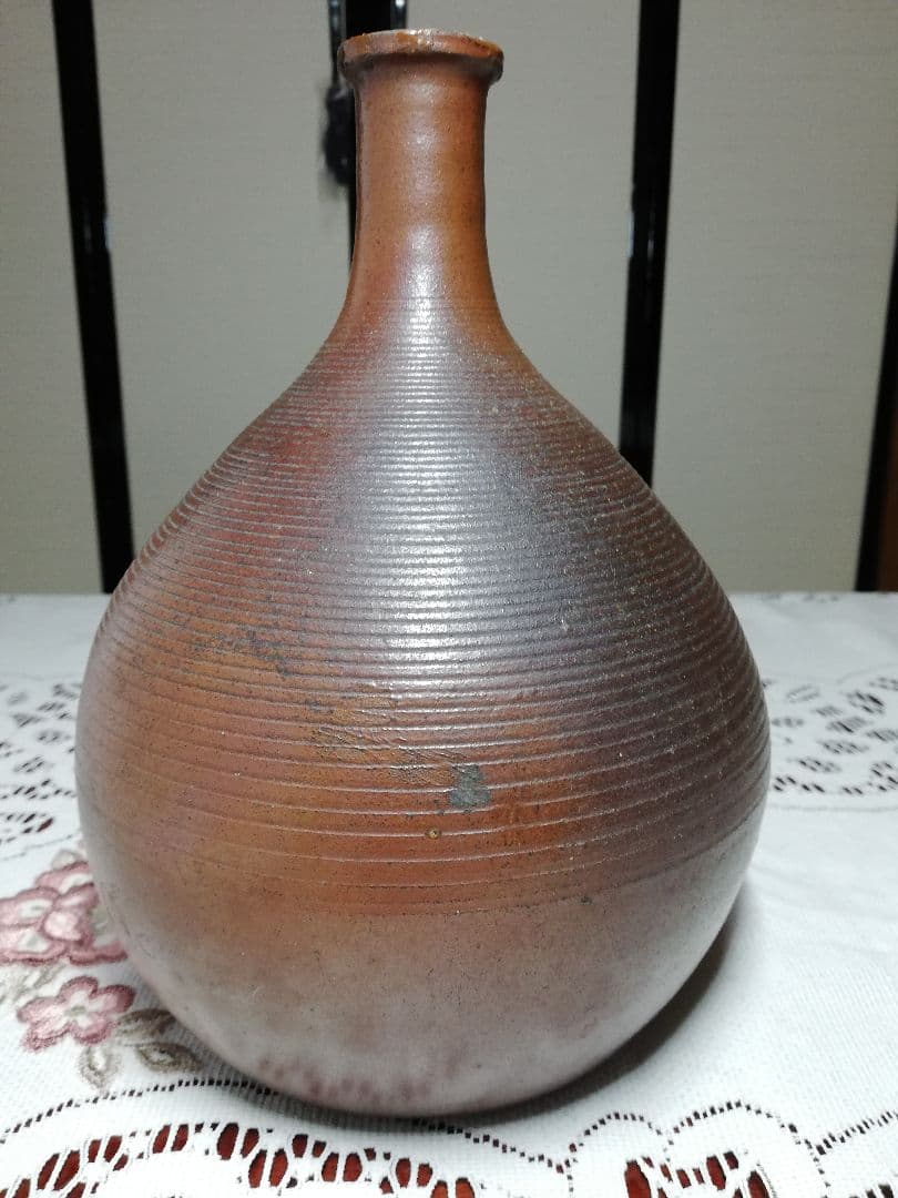 古備前 金彩一升徳利 江戸末期木村の作 備前焼 古美術品 骨董品 窯印 酒器