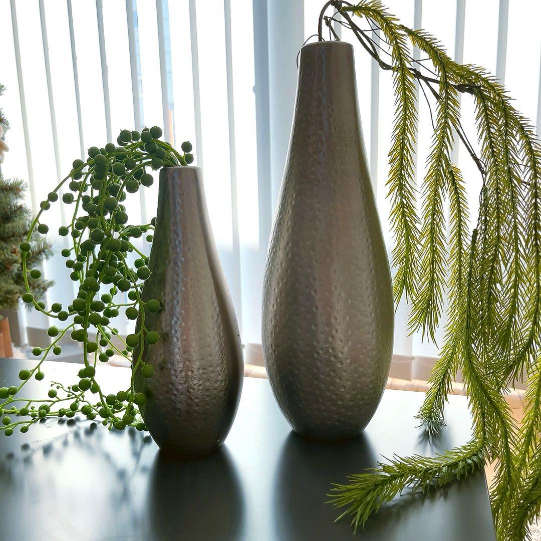 ACTUS シルバーフラワーベース大小