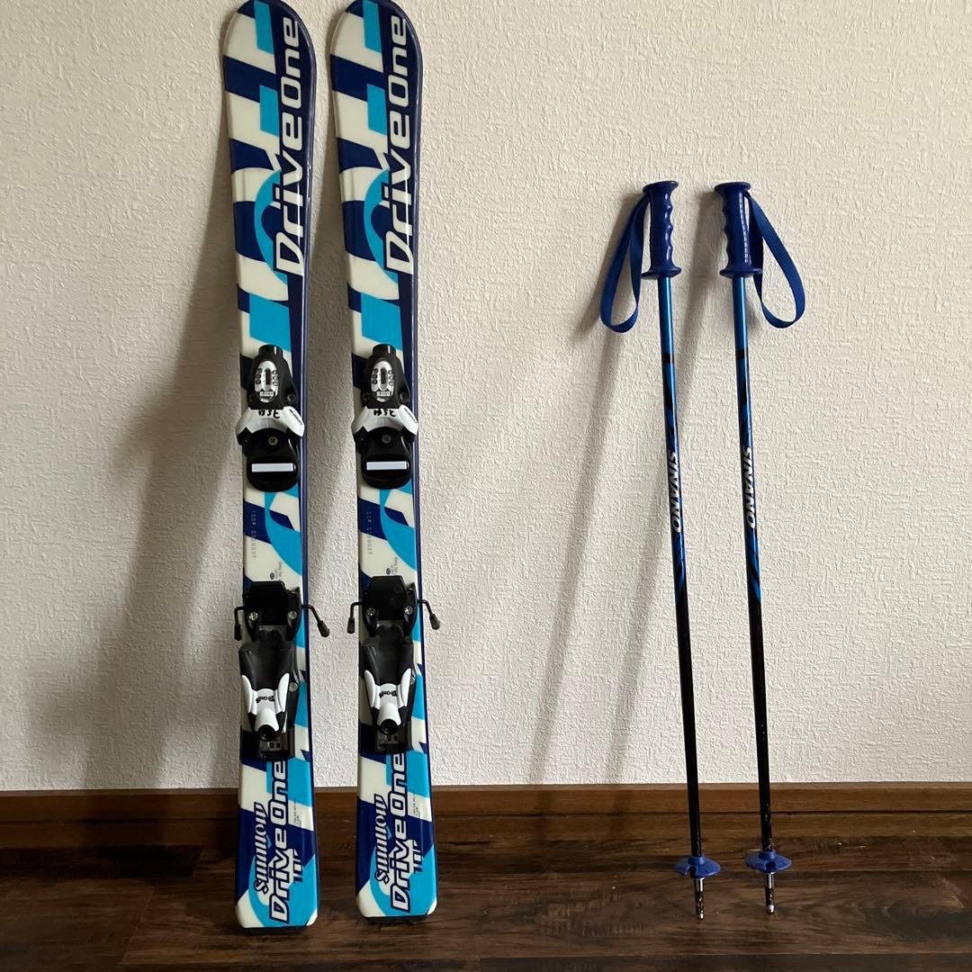 DriveOne アルペンスキービンディング スキーポール100センチ靴付キッズ