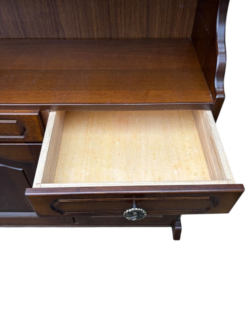 オールドカリモク ビンテージ 木製 キャビネット コロニアル 飾り棚 ブラウン