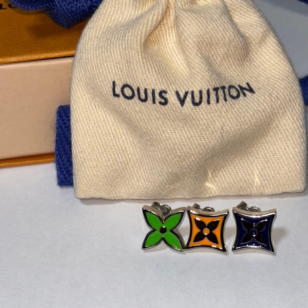 LOUIS VUITTON ピアス ブックル モノグラム パーティー 3セット