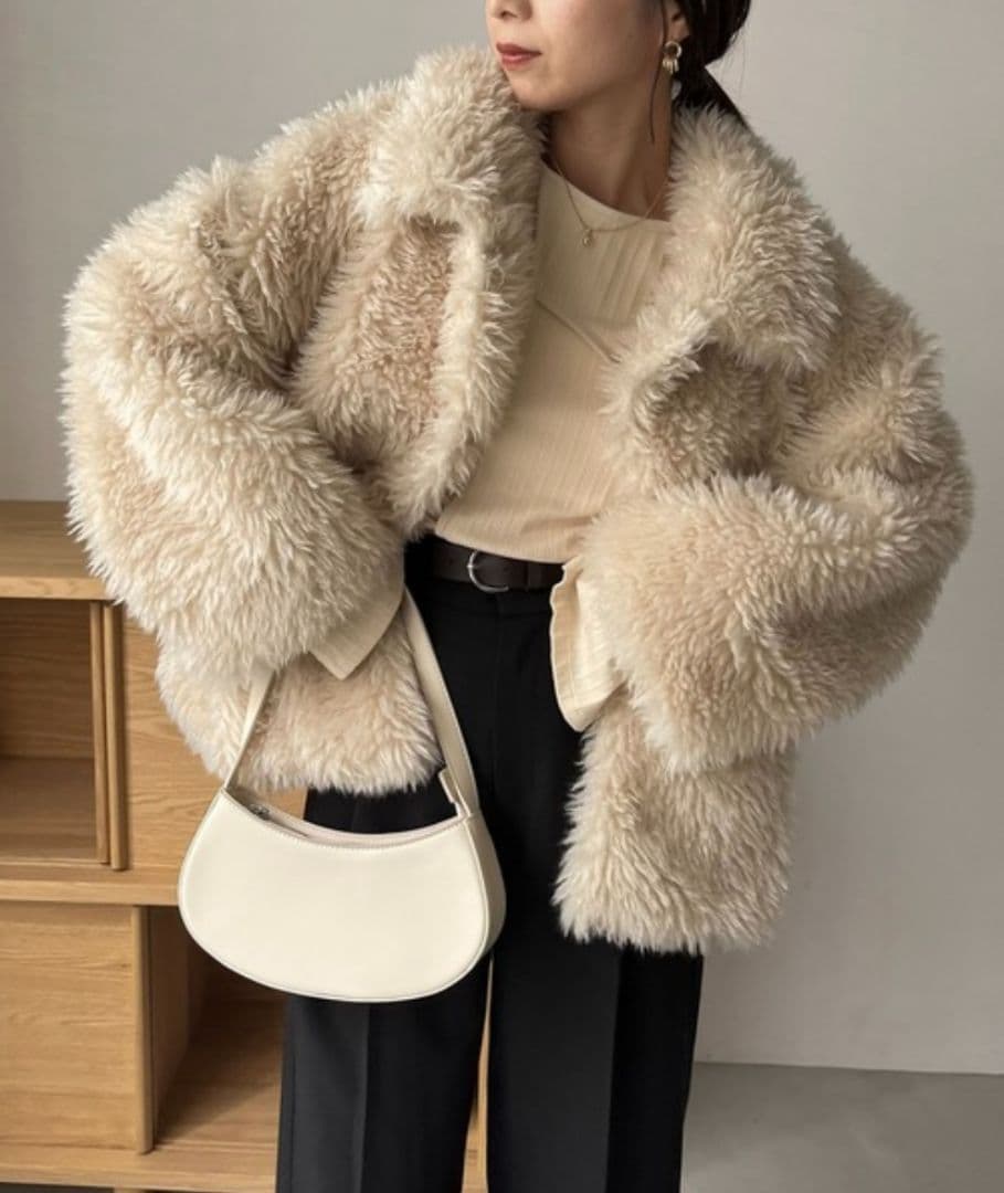 美品✨️CAPRICIEUX LEMAGE エコファーコート　エクリュ