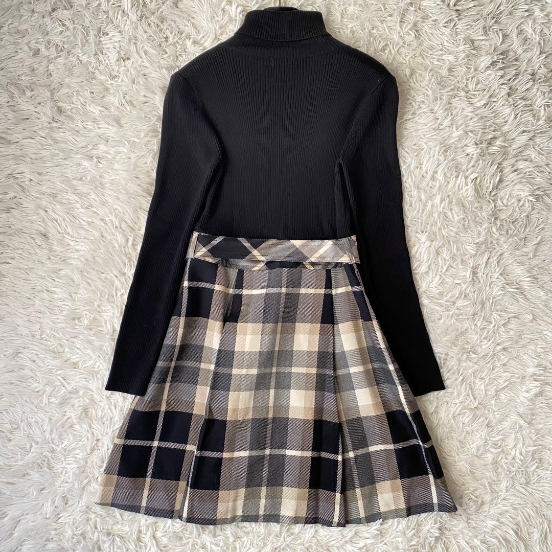 ノリコ バーバリーブルーレーベル ドッキングワンピース ニット