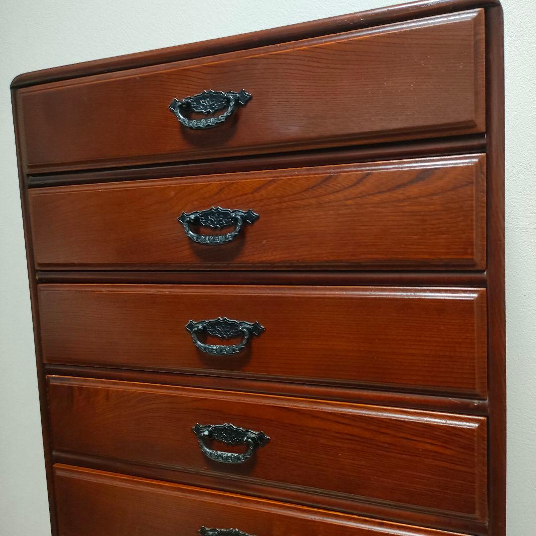 民芸家具 10段チェスト 木製 多段 引き出し 箪笥 収納 和モダン 昭和レトロ