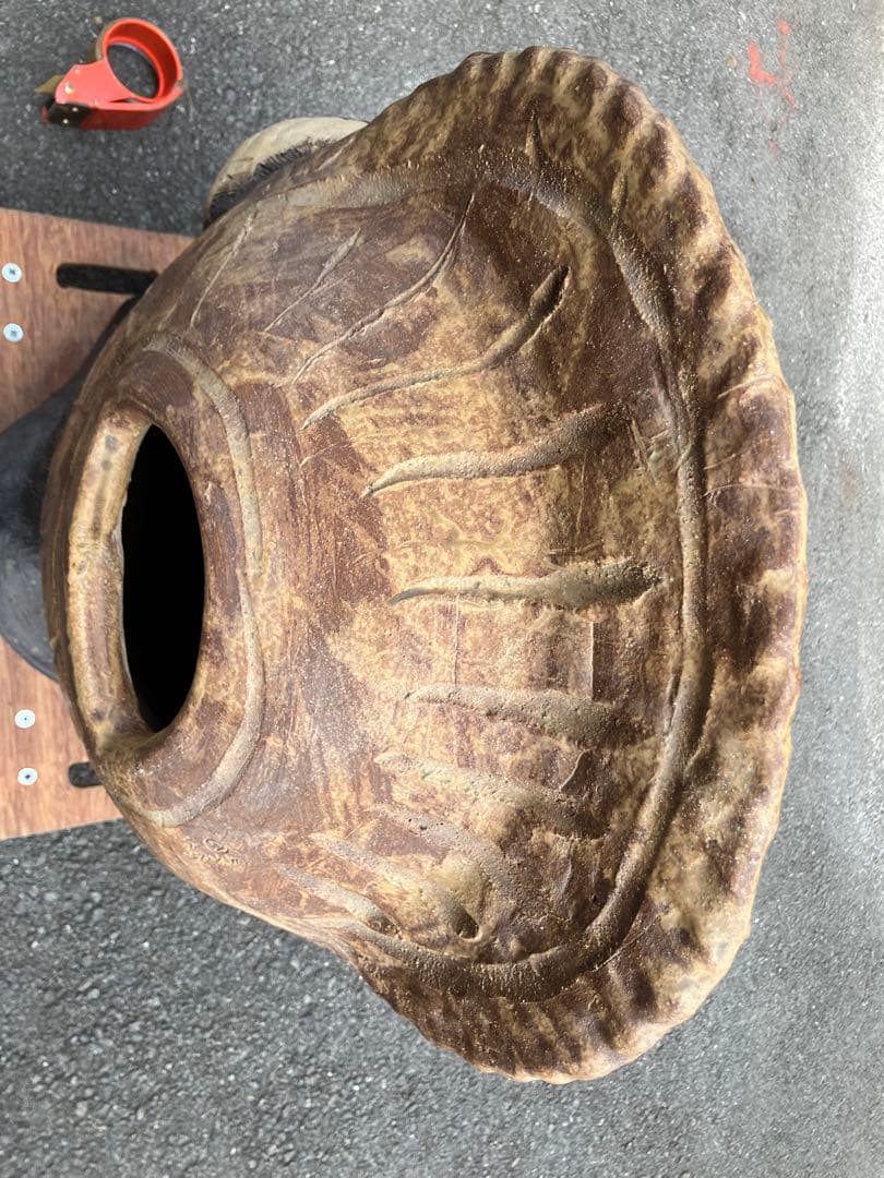 引取限定　たぬきの置物 大きな帽子 酒瓶付