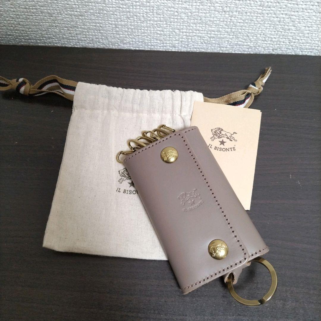 新品 イルビゾンテ 本革 キーケース キーホルダー 6連 グレー トルトラ
