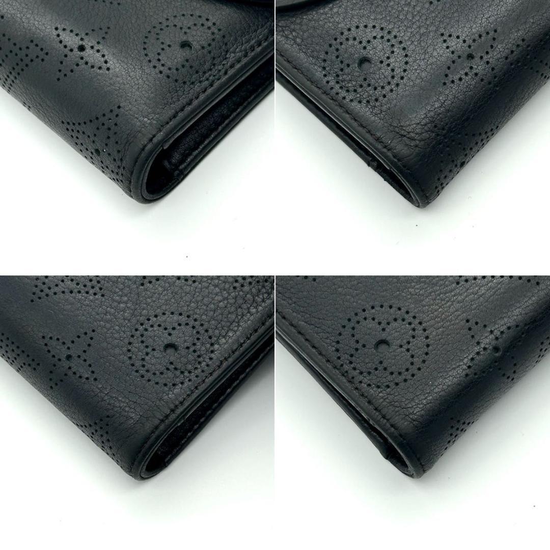 ルイヴィトン マヒナ 長財布 アメリア 黒 イニシャル無し