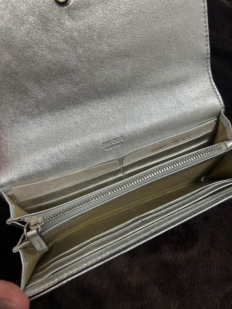 JIMMY CHOO 長財布 MARTINA シルバー レディース